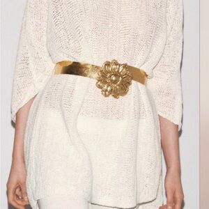 Zara Gold Floral Women's Belt